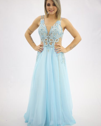 AZUL SERENITY TIRAS BRILHOSAS