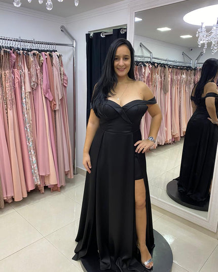 PRETO OMBRO A OMBRO SAIA E FENDA