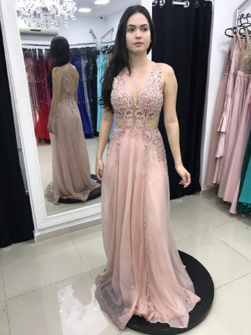 ROSA TIRAS BRILHOSAS