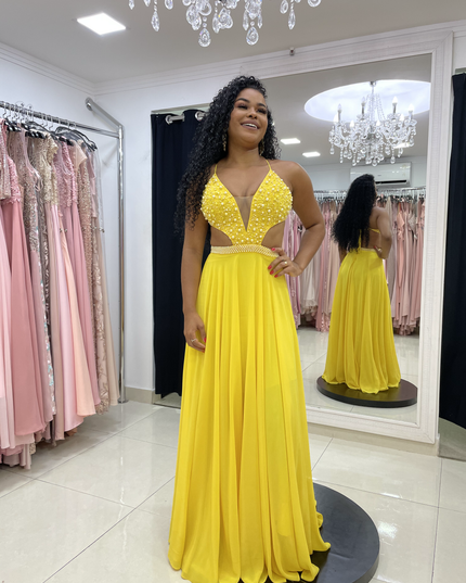 AMARELO BORDADO PÉROLAS