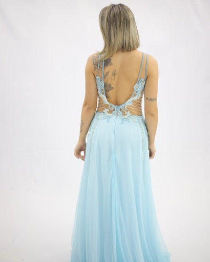 AZUL SERENITY TIRAS BRILHOSAS