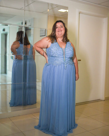 AZUL SERENITY TULE FLORES