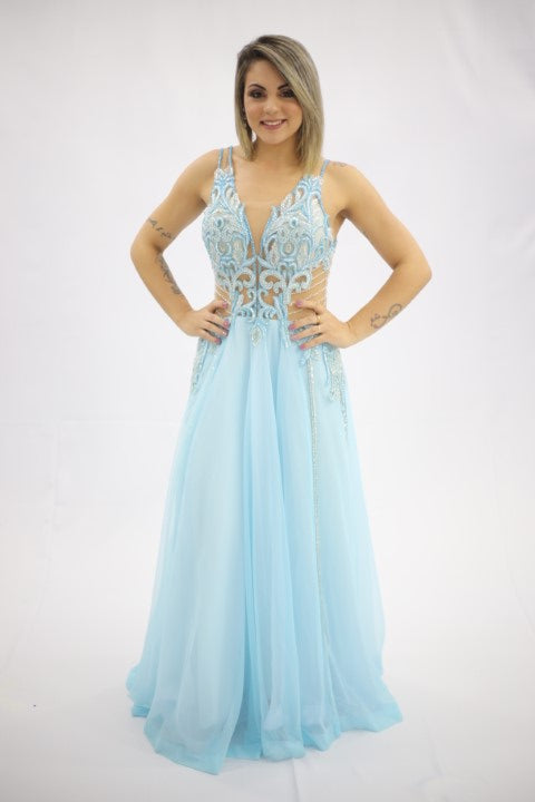 AZUL SERENITY TIRAS BRILHOSAS