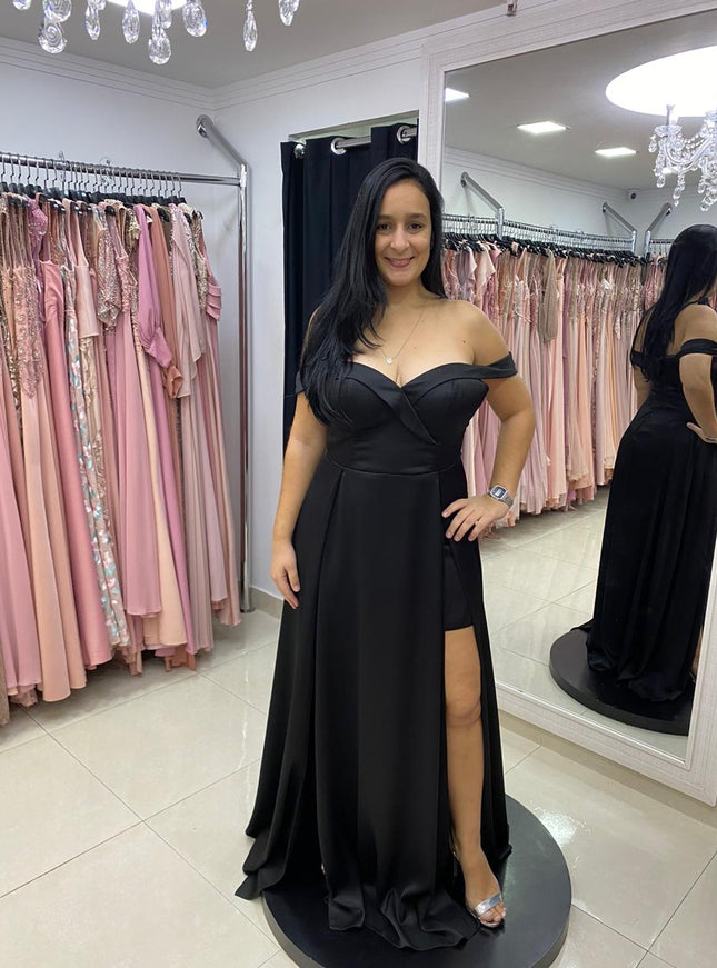 PRETO OMBRO A OMBRO SAIA E FENDA