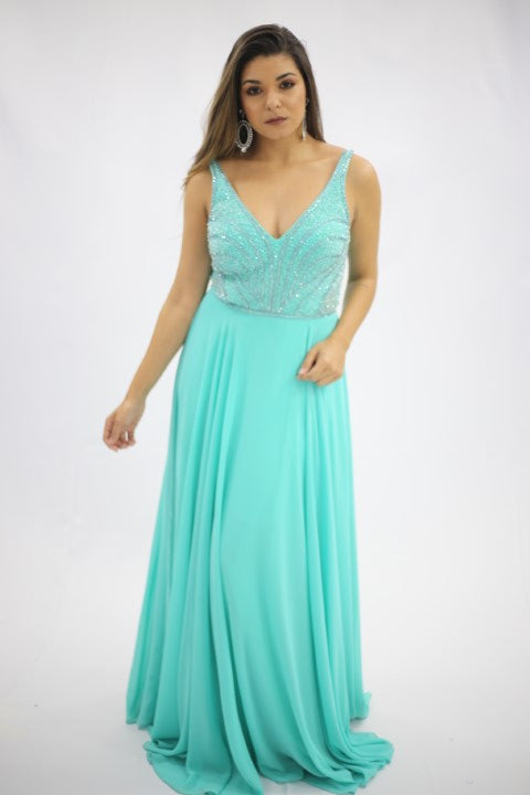 VERDE ÁGUA PEITO BRILHOSO