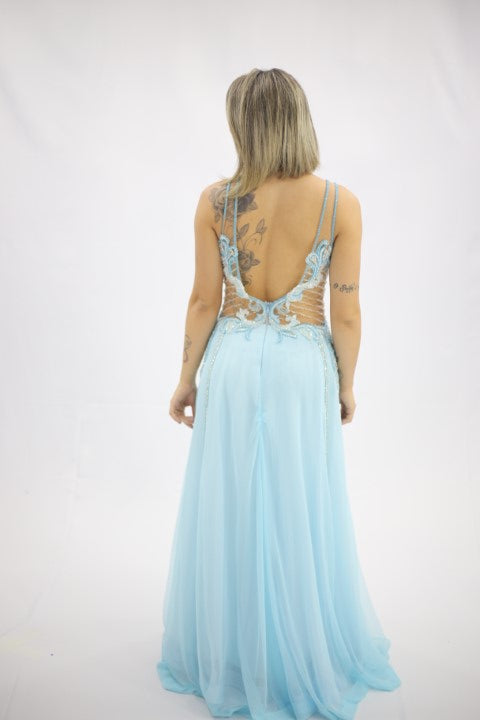 AZUL SERENITY TIRAS BRILHOSAS