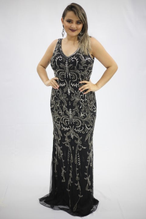 PRETO PREMIUM BORDADO PRATA