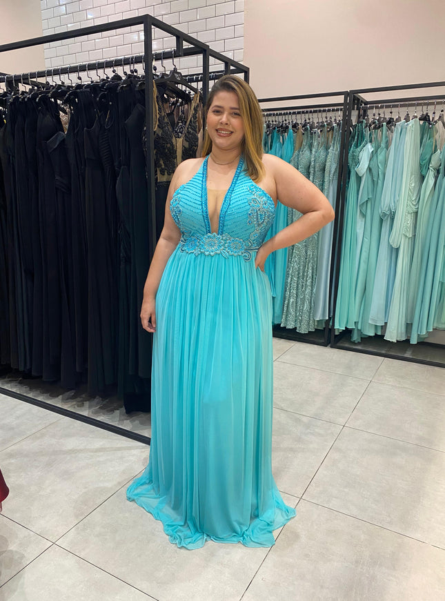 AZUL TIFFANY TULE FLORES