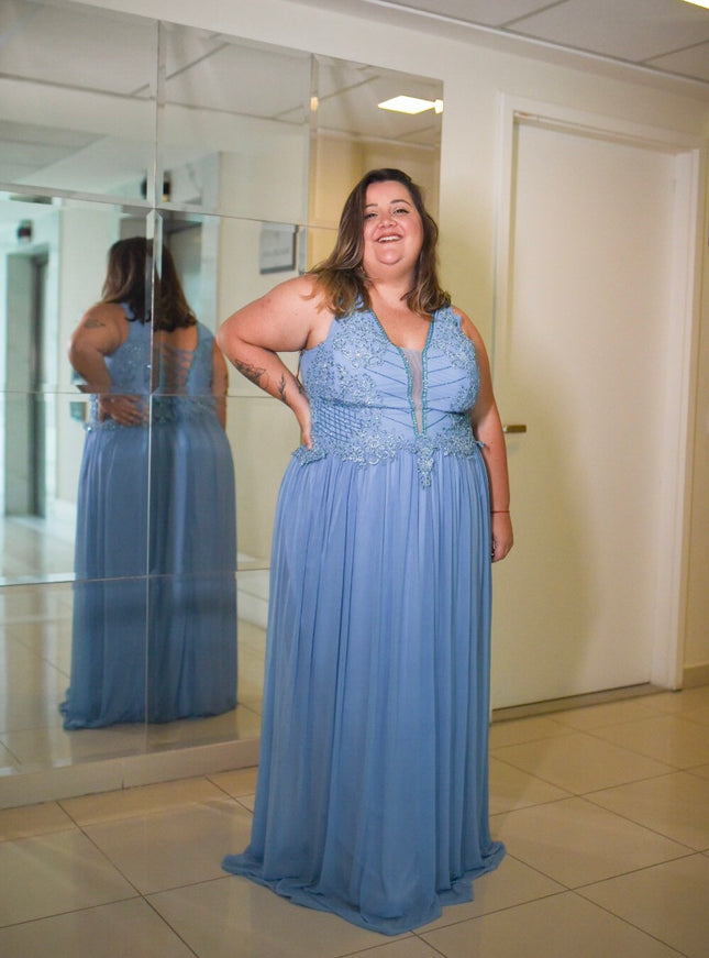 AZUL SERENITY TULE FLORES