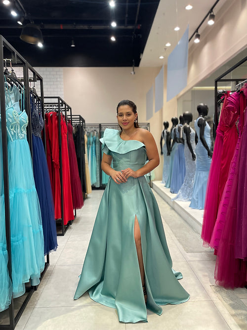 VERDE MENTA OMBRO BABADOS