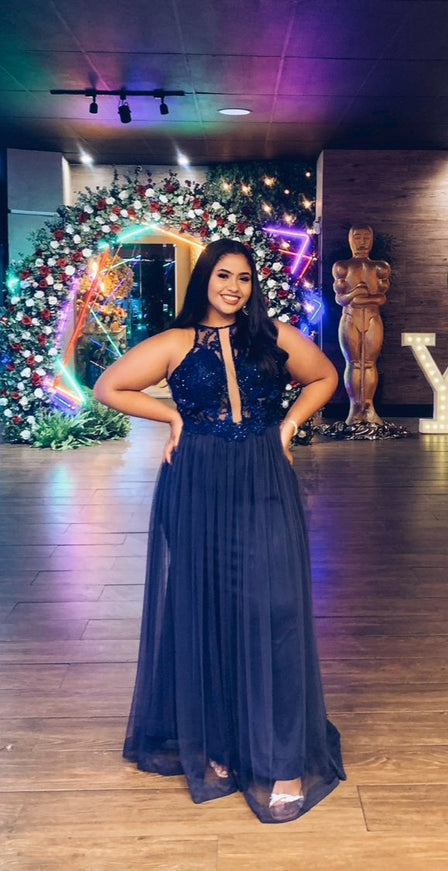 AZUL MARINHO PLISSADO