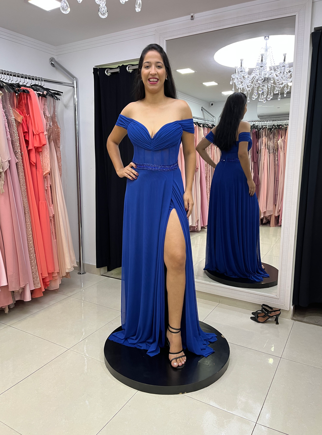 Azul royal ombro ombro